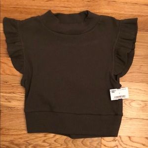 Storia ruffle shoulder crop top